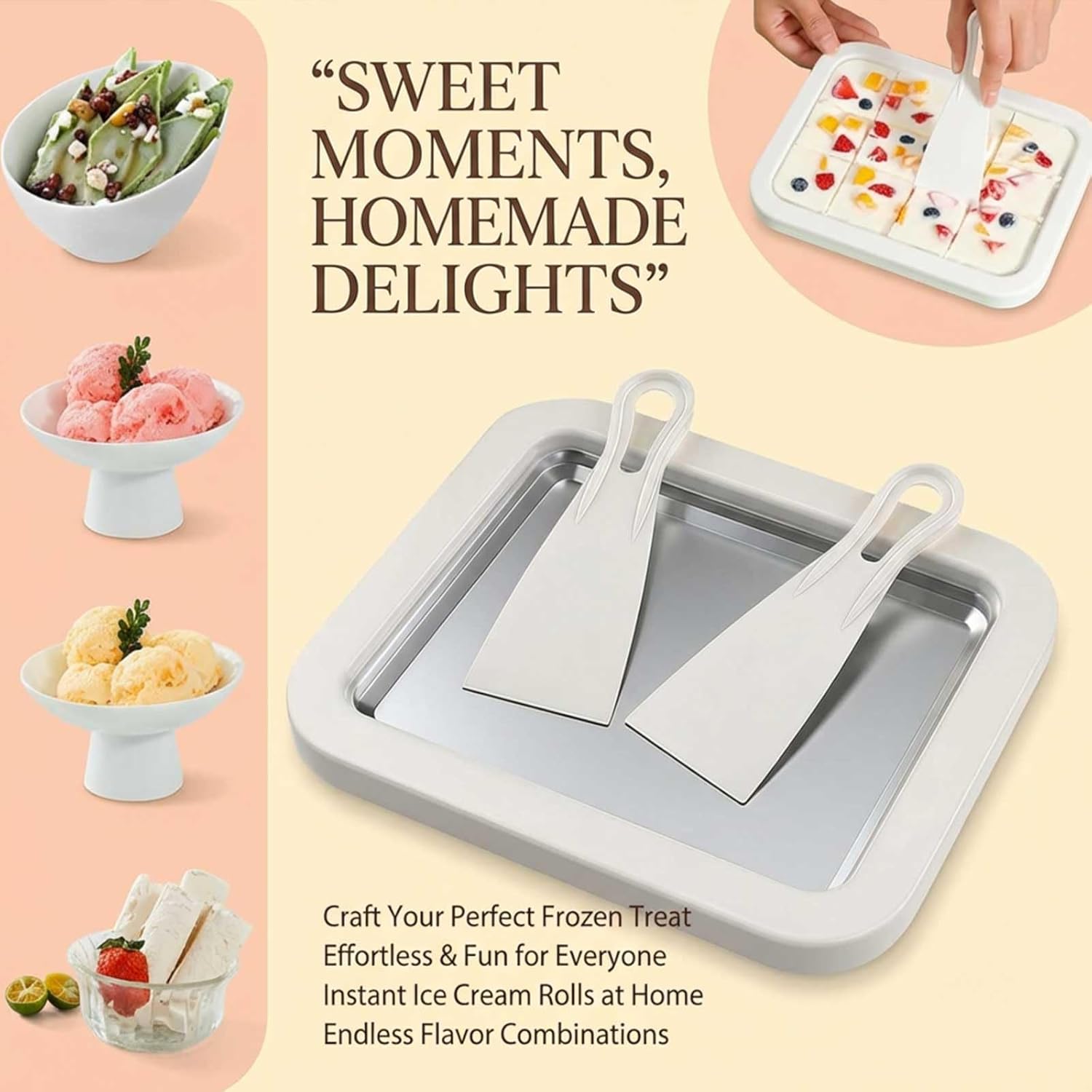 Rolled Ice Cream Machine Fried Plate - Ev Tipi Dondurma Yapma Tavası 1
