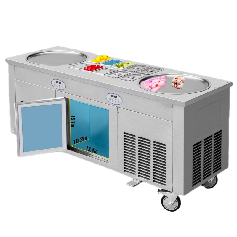 Rolled Ice Cream Machine Fried Plate - Rulo Dondurma Makinesi 2800 Watt Çift