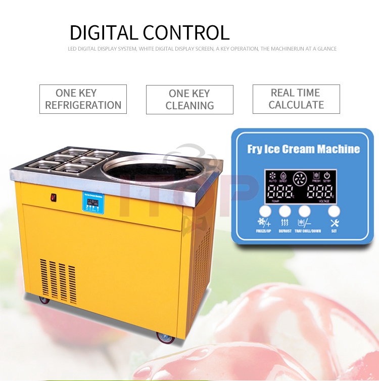 Rolled Ice Cream Machine Fried Plate - Yuvarlak Tava Dondurma Rulo Dondurucu Ticari