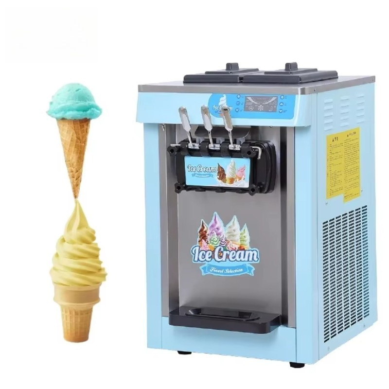 Soft Serve Ice Cream Machine 3 Flavor - Ticari Otomatik Paslanmaz Çelik Masaüstü 3