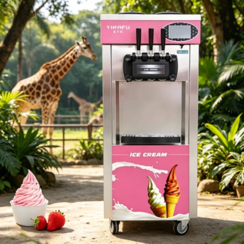 Soft Serve Ice Cream Machine 3 Flavor - Profesyonel Ticari Dondurma Makinesi 3 Çeşitli