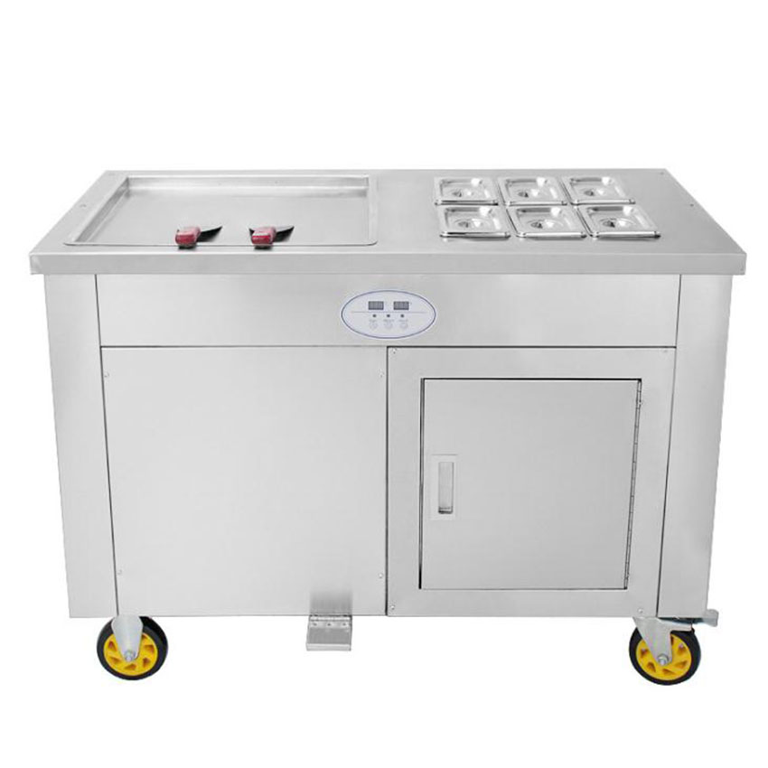 Rolled Ice Cream Machine Fried Plate - 45cm Kare Düz Tava Meyveli Kızarmış