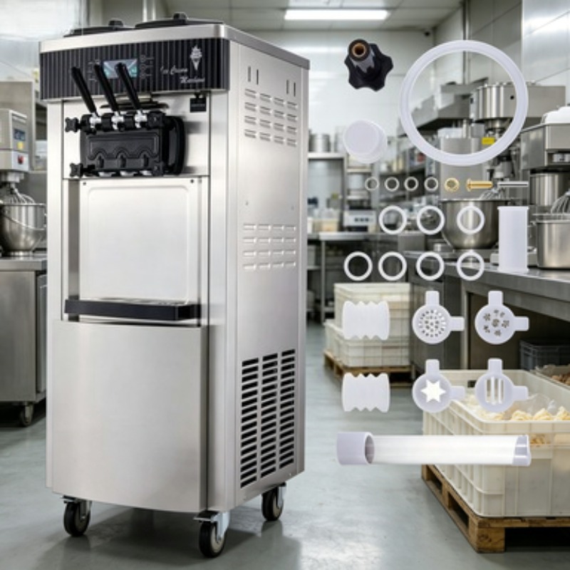 Soft Serve Ice Cream Machine 3 Flavor - Paslanmaz Çelik Dondurma Makinesi 3 Çeşitli