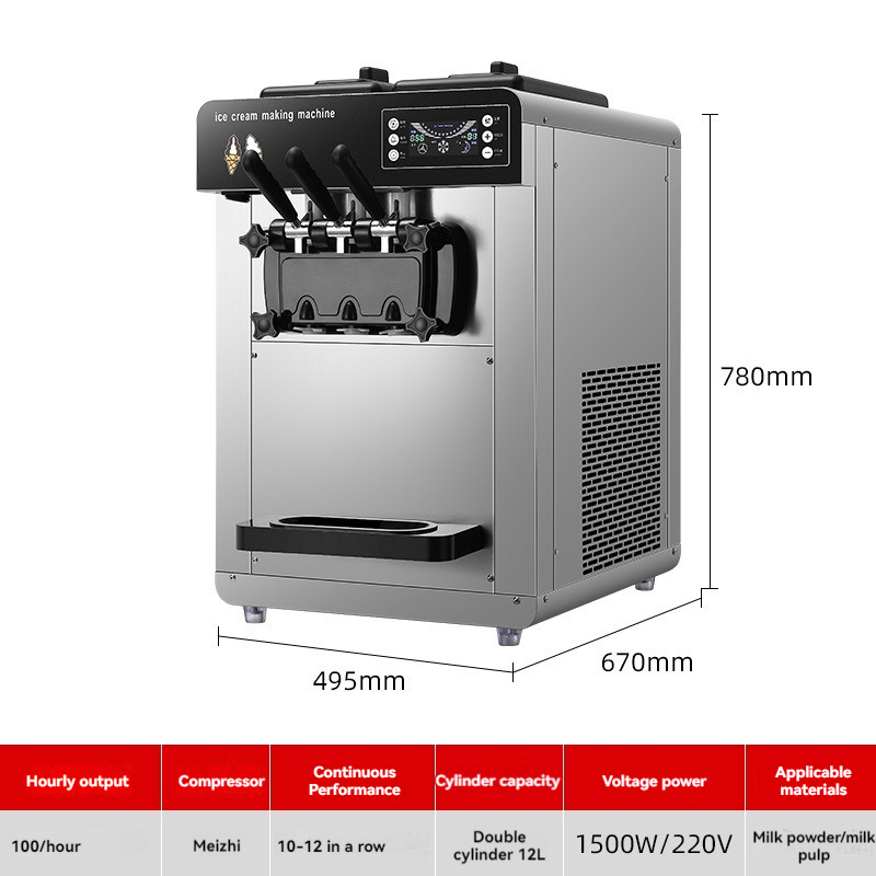 Commercial Ice Cream Machine Countertop - Tam Otomatik Sundae Külahı Yumuşak Dondurma
