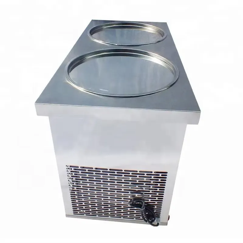 Çift yuvarlak paslanmaz çelik  - Rolled Ice Cream Machine Fried Plate incelemesi ve fiyatı