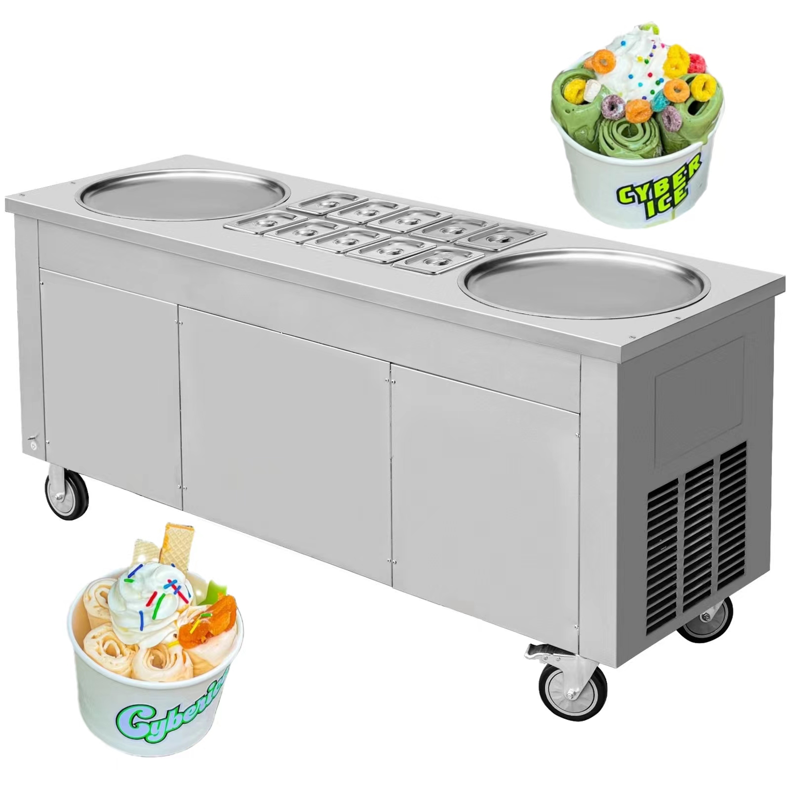 Rulo Dondurma Makinesi 2800 Wa - Rolled Ice Cream Machine Fried Plate incelemesi ve fiyatı