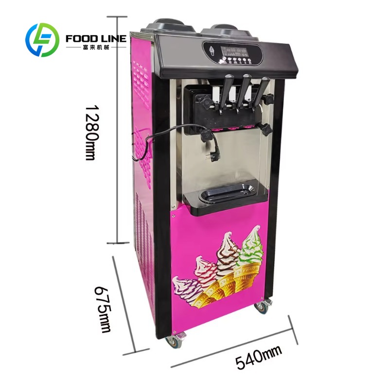Özelleştirilmiş 3 Çeşit Aromal - Soft Serve Ice Cream Machine 3 Flavor incelemesi ve fiyatı