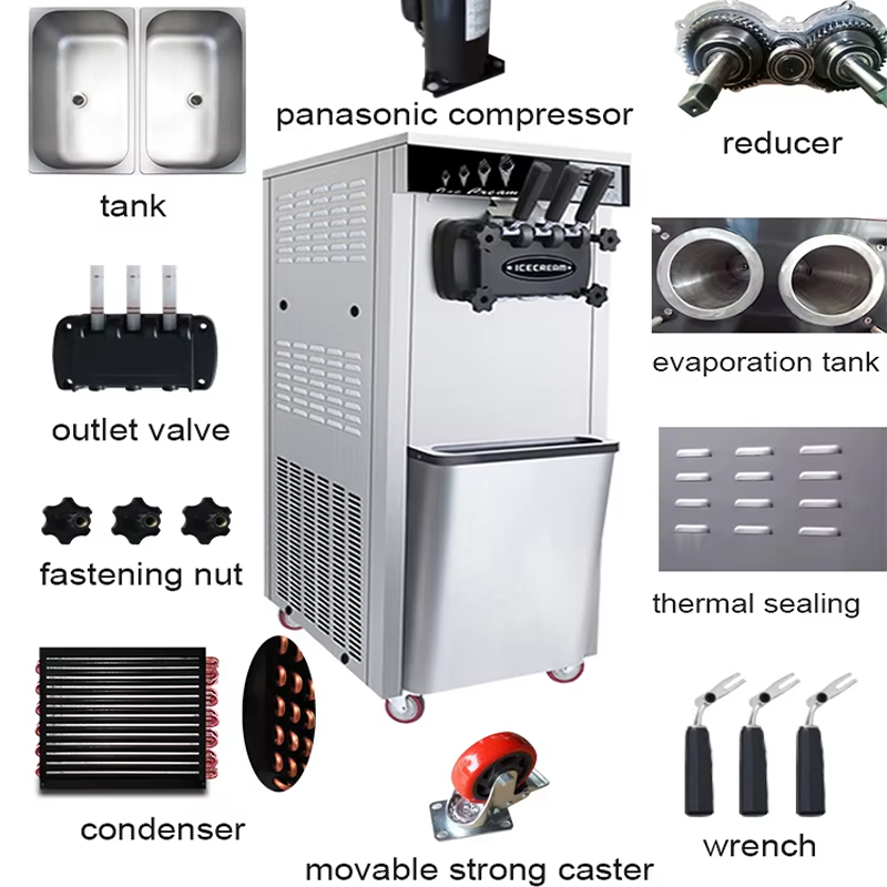 Otomatik Üç Çeşitli Yumuşak Do - Soft Ice Cream Maker Machine Commercial incelemesi ve fiyatı