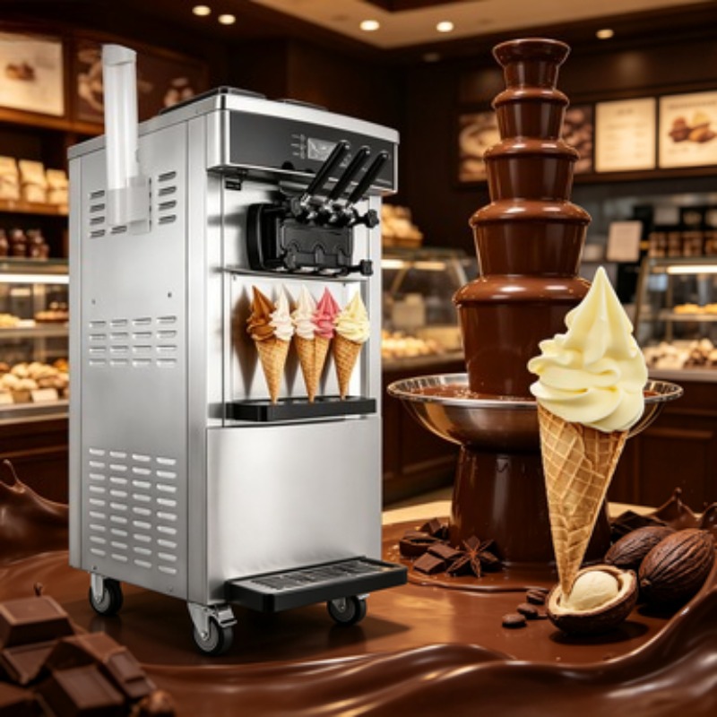 Profesyonel Ticari Dondurma Ma - Soft Serve Ice Cream Machine 3 Flavor incelemesi ve fiyatı