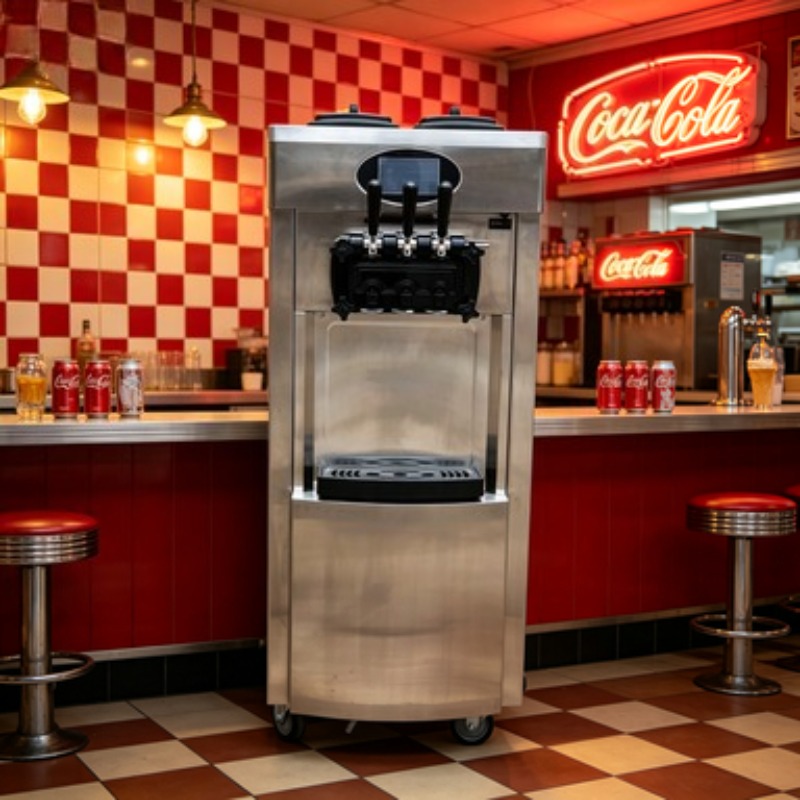 3 Çeşitli Yumuşak Dondurma Oto - Soft Serve Ice Cream Machine 3 Flavor incelemesi ve fiyatı