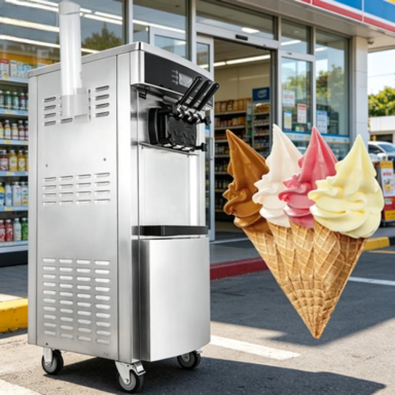 3 Çeşitli Yumuşak Dondurma Oto - Soft Serve Ice Cream Machine 3 Flavor incelemesi ve fiyatı