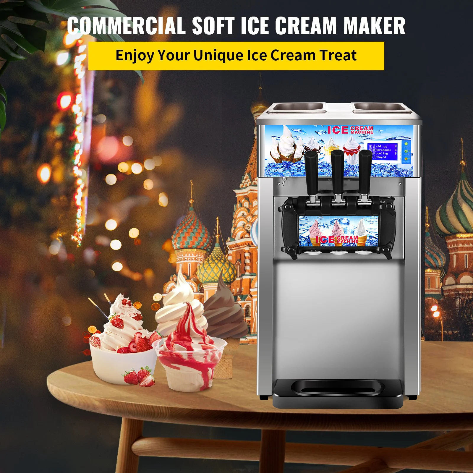 SIHAO Tezgah Üstü Ticari Tip Y - Soft Serve Ice Cream Machine 3 Flavor incelemesi ve fiyatı